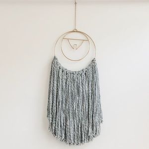 Circular Gray Gold Wall Hanging
